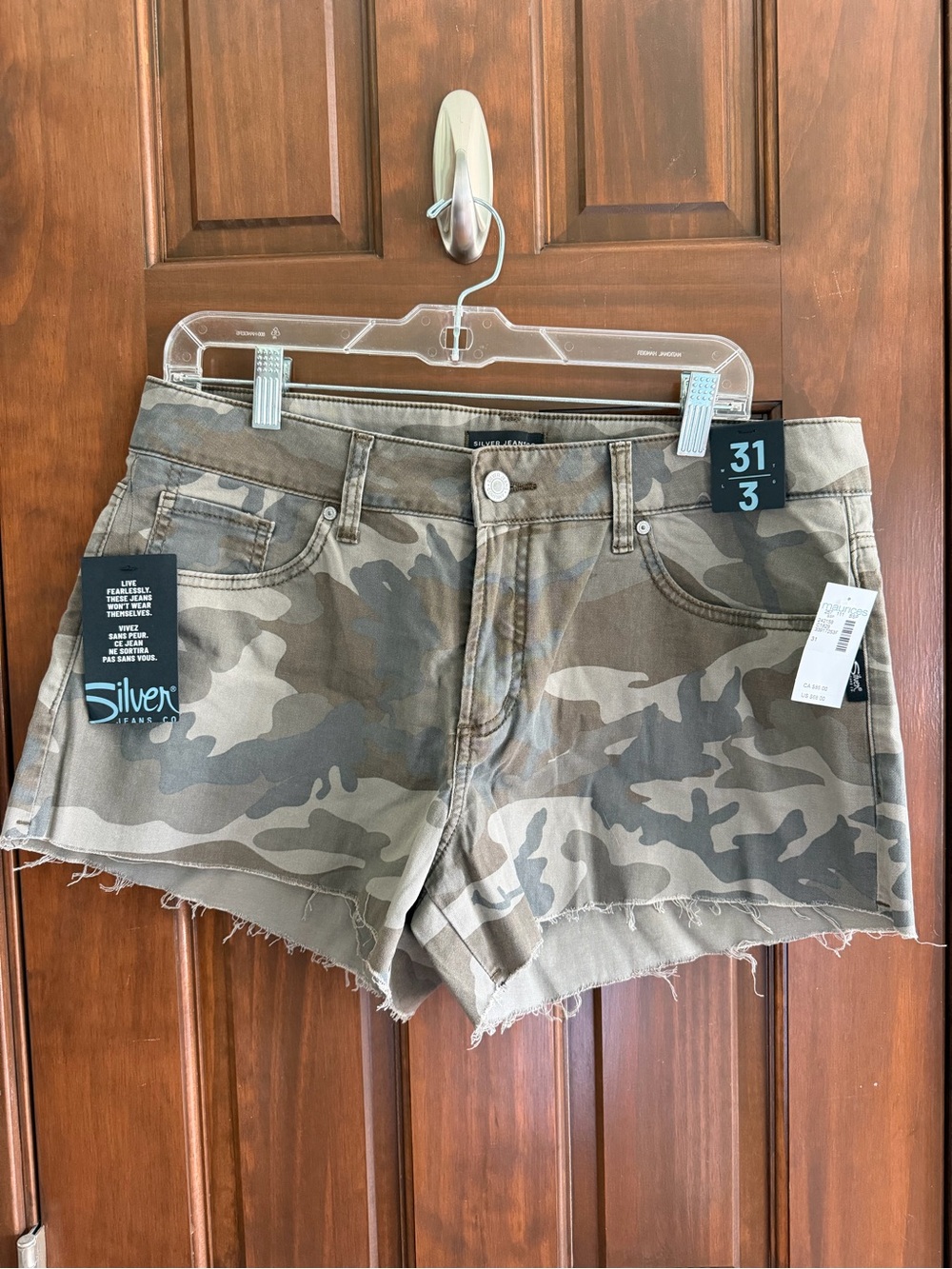 Maurices Camo Denim Cutoff Shorts - Olive/Beige